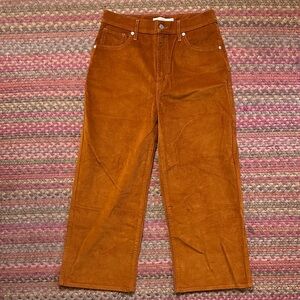 NWOT MILE HIGH CROPPED WIDE LEG JEANS BURNT ORANGE CORDUROY